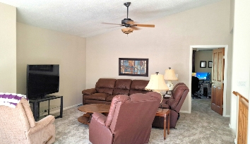 Spacious upstairs family room at Boxelder Bluff Black Hills vacation home